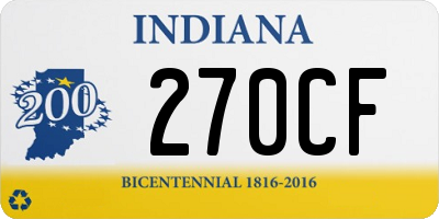 IN license plate 270CF