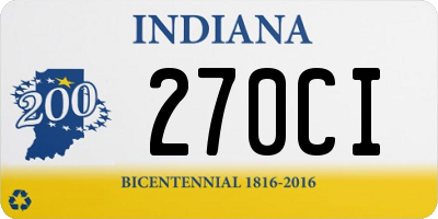 IN license plate 270CI