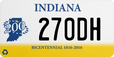 IN license plate 270DH