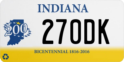 IN license plate 270DK