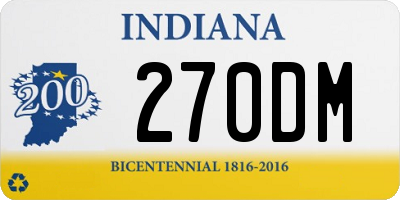 IN license plate 270DM