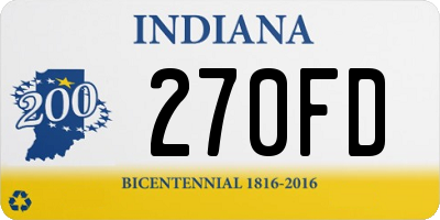 IN license plate 270FD