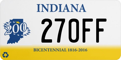 IN license plate 270FF