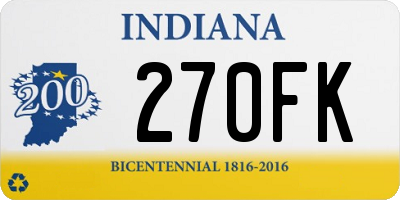 IN license plate 270FK