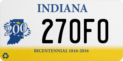 IN license plate 270FO