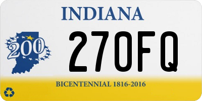 IN license plate 270FQ