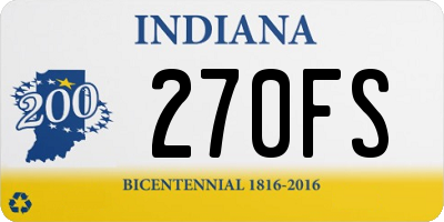 IN license plate 270FS