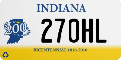 IN license plate 270HL