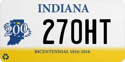 IN license plate 270HT