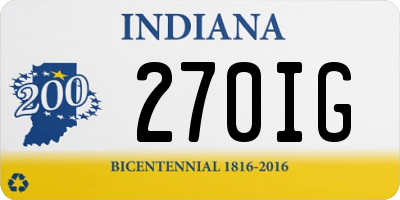 IN license plate 270IG