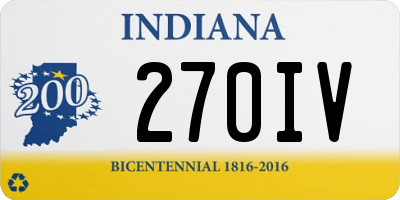 IN license plate 270IV