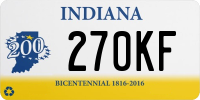 IN license plate 270KF