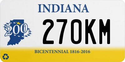 IN license plate 270KM