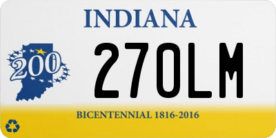 IN license plate 270LM