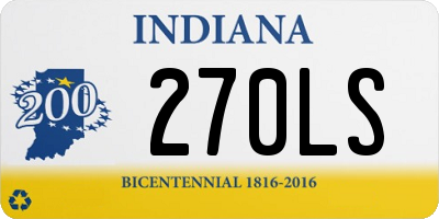 IN license plate 270LS