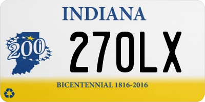 IN license plate 270LX