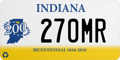 IN license plate 270MR