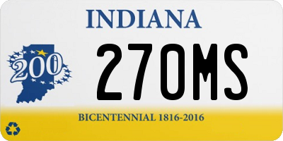 IN license plate 270MS