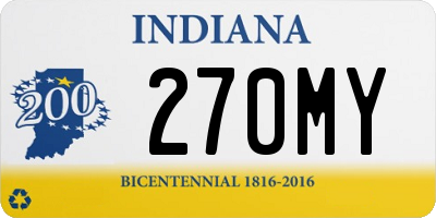 IN license plate 270MY