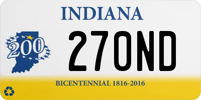 IN license plate 270ND