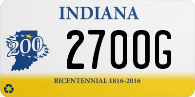 IN license plate 270OG