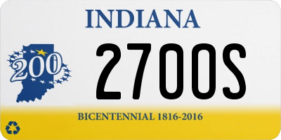 IN license plate 270OS