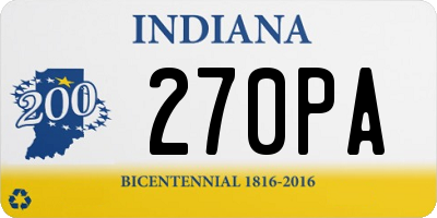 IN license plate 270PA