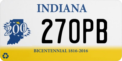 IN license plate 270PB