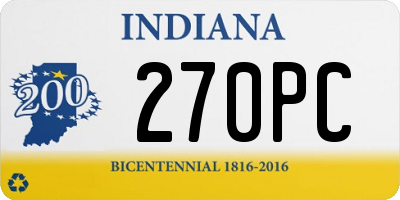 IN license plate 270PC