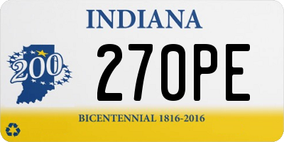 IN license plate 270PE