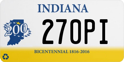 IN license plate 270PI