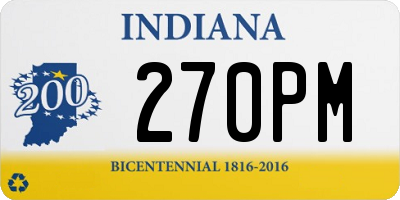 IN license plate 270PM