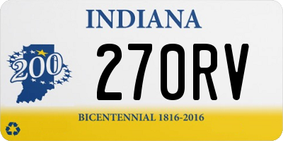 IN license plate 270RV