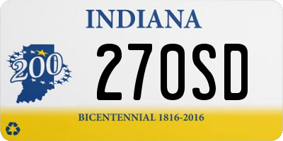 IN license plate 270SD