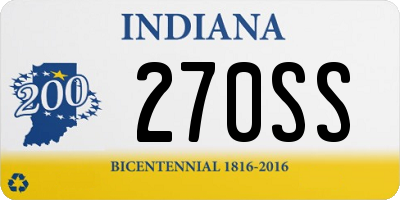 IN license plate 270SS