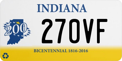 IN license plate 270VF