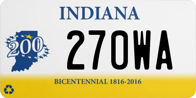 IN license plate 270WA