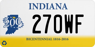 IN license plate 270WF