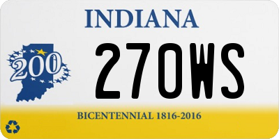IN license plate 270WS