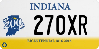 IN license plate 270XR