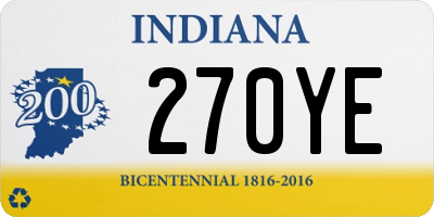 IN license plate 270YE