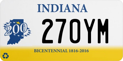 IN license plate 270YM