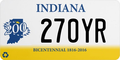 IN license plate 270YR