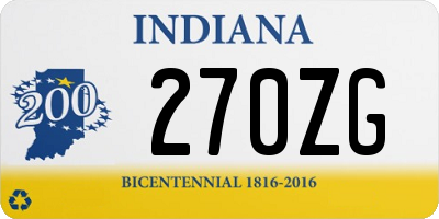 IN license plate 270ZG