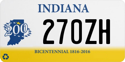 IN license plate 270ZH