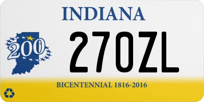 IN license plate 270ZL