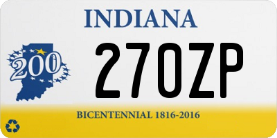 IN license plate 270ZP