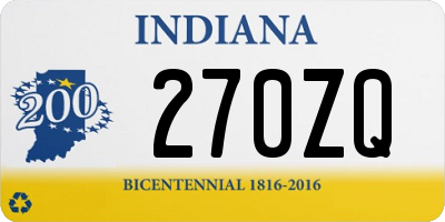 IN license plate 270ZQ