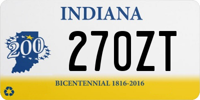 IN license plate 270ZT