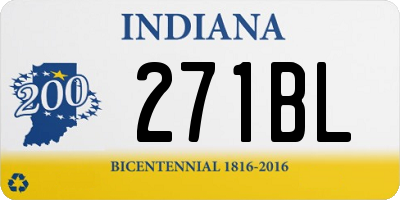 IN license plate 271BL